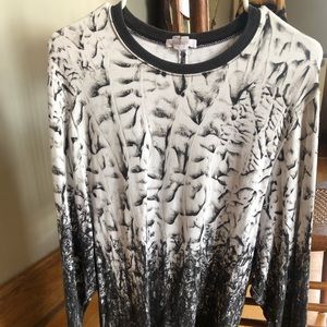 Helmet Lang pattern long sleeve shirt sz M